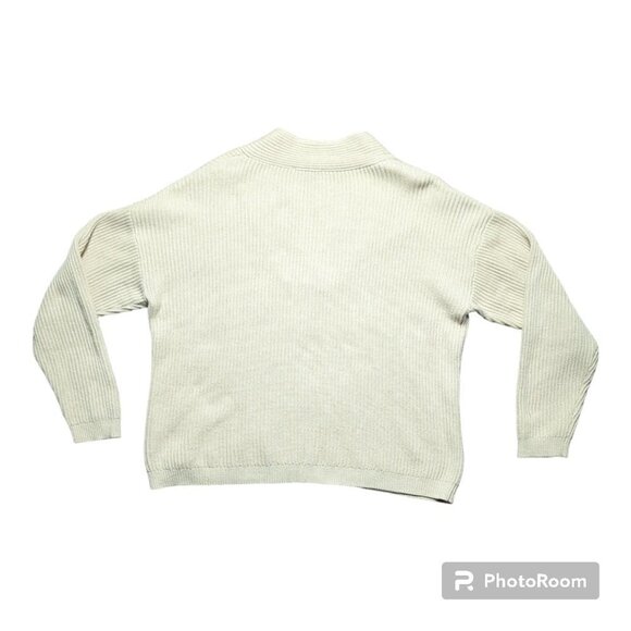 Haven Well Within Cashmere Blend V-neck Sweater Size Large Ribbed Knit Boxy - Picture 3 of 12